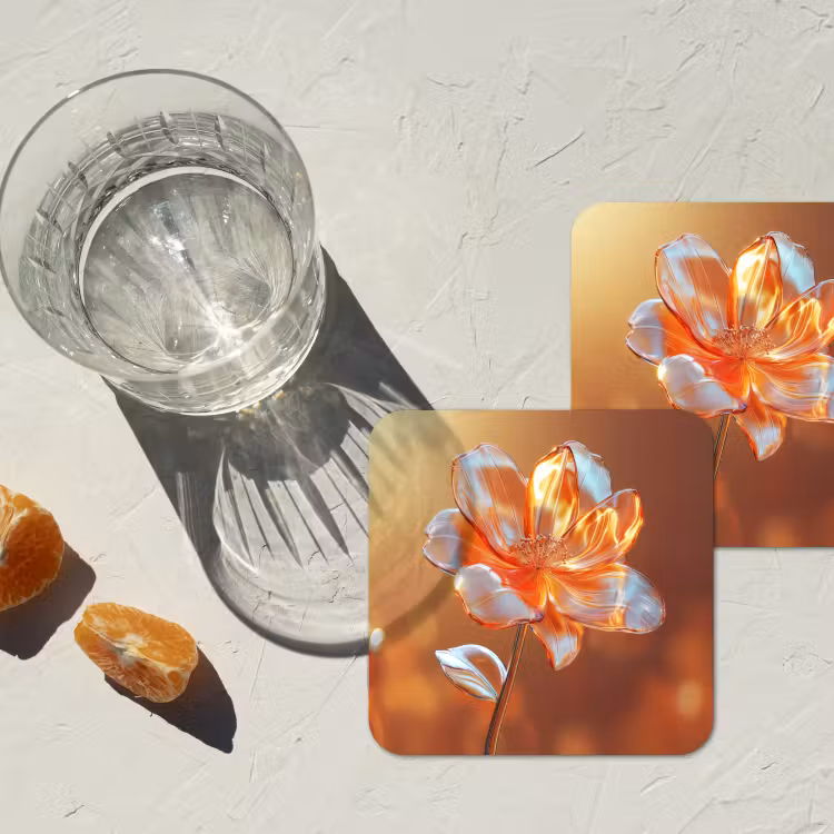 Onderzetter - Glazen - Bloem - Zonlicht — 3