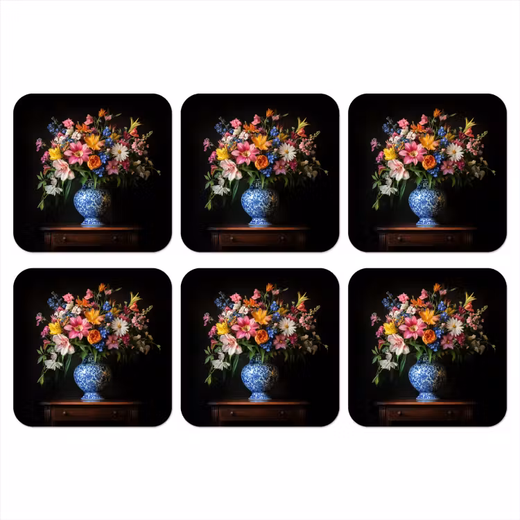 Onderzetter - Kleur - Vaas - Bloemen - Boeket — 1