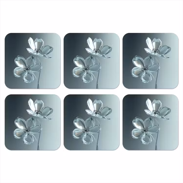 Onderzetter - Kristal - Bloemen - Grijs — 1