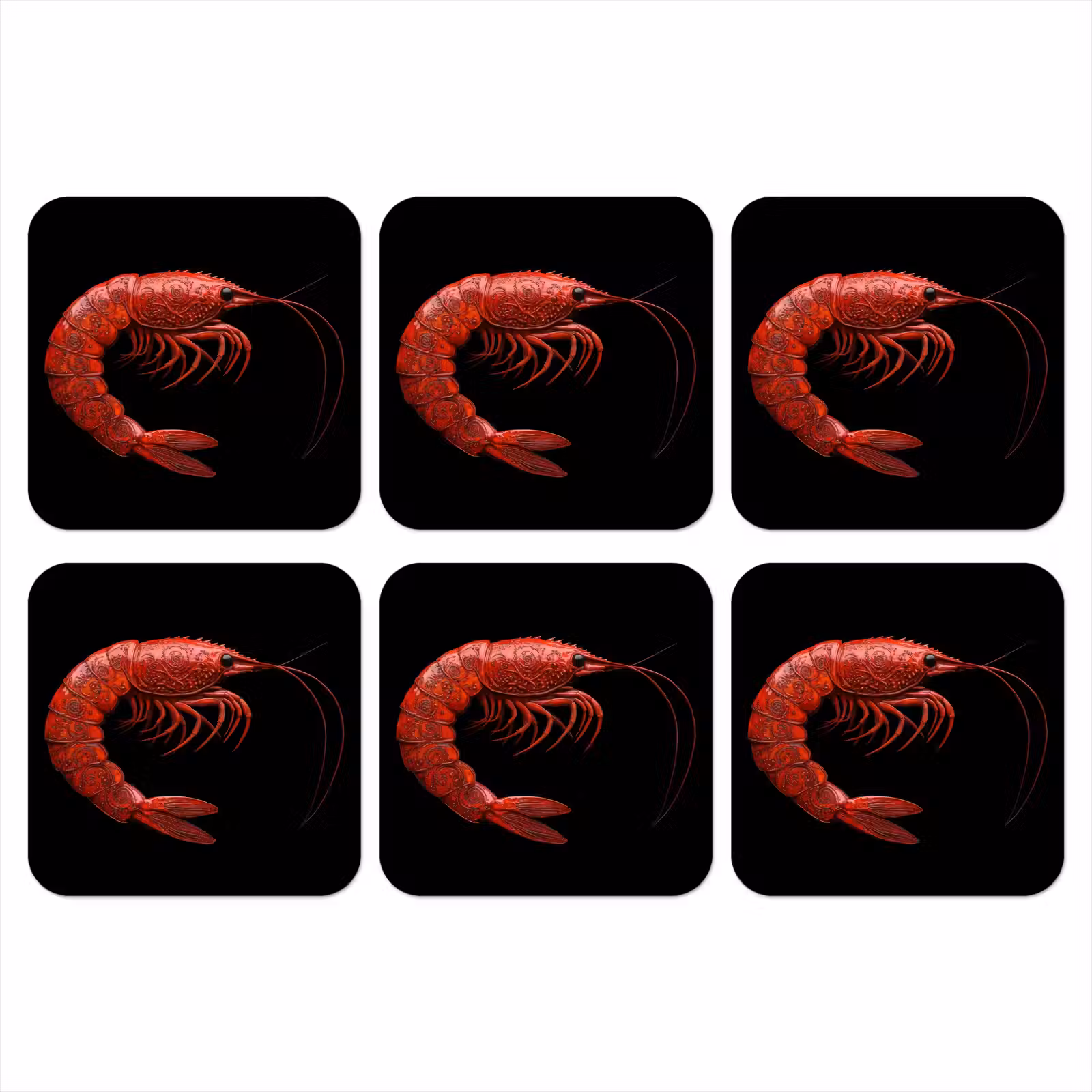 Onderzetter - Garnaal - Rood - Dieren — 1