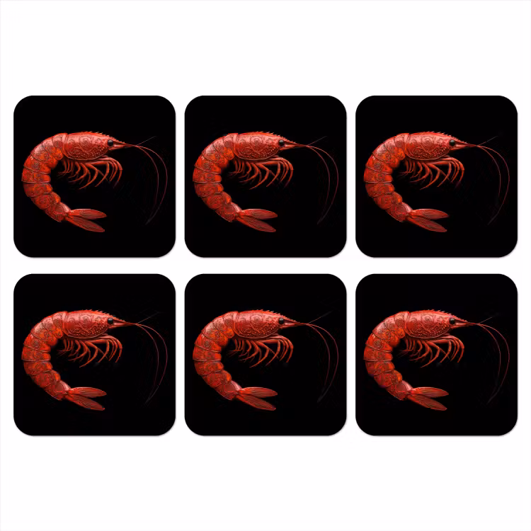 Onderzetter - Garnaal - Rood - Dieren — 1