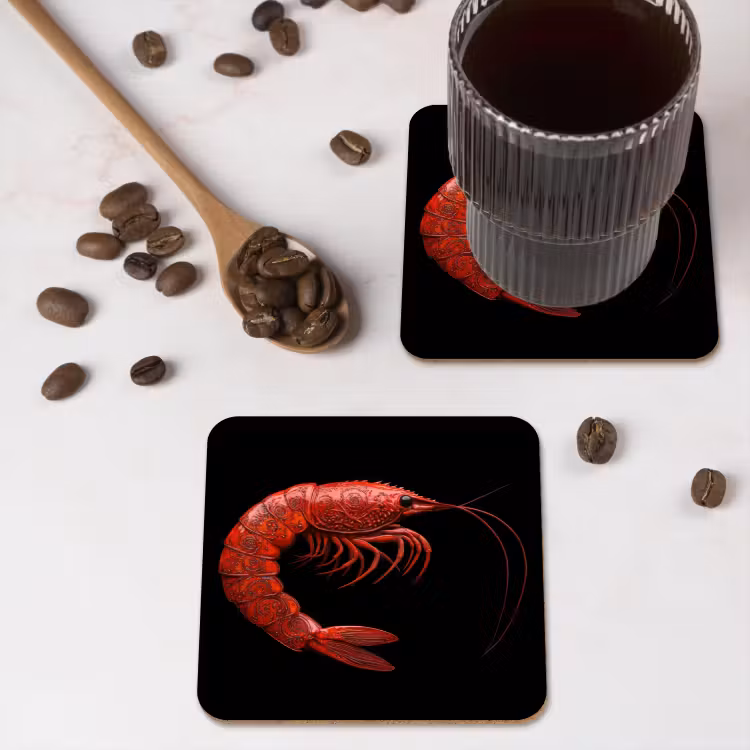 Onderzetter - Garnaal - Rood - Dieren — 4