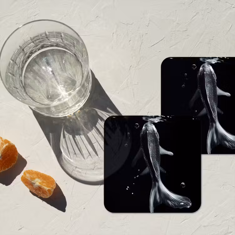 Onderzetter - Koi - Vissen - Water - Zwart — 3