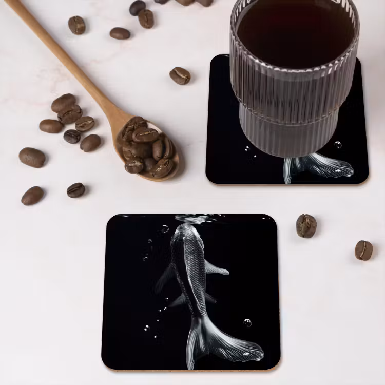 Onderzetter - Koi - Vissen - Water - Zwart — 4