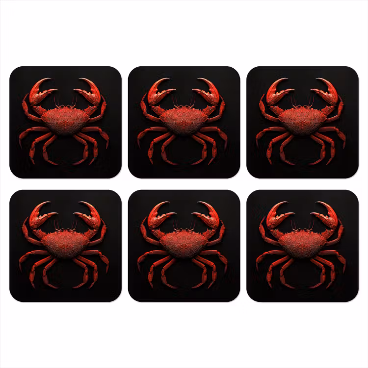 Onderzetter - Krab - Rood - Vissen - Schaaldieren — 1