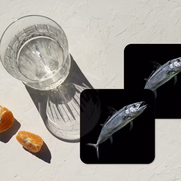 Onderzetter - Makreel - Vis - Zwart — 3