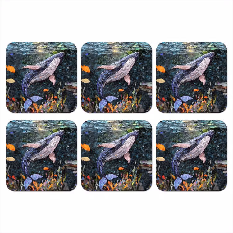 Onderzetter​ - Mozaïek - Walvis - Koraal - Water — 1