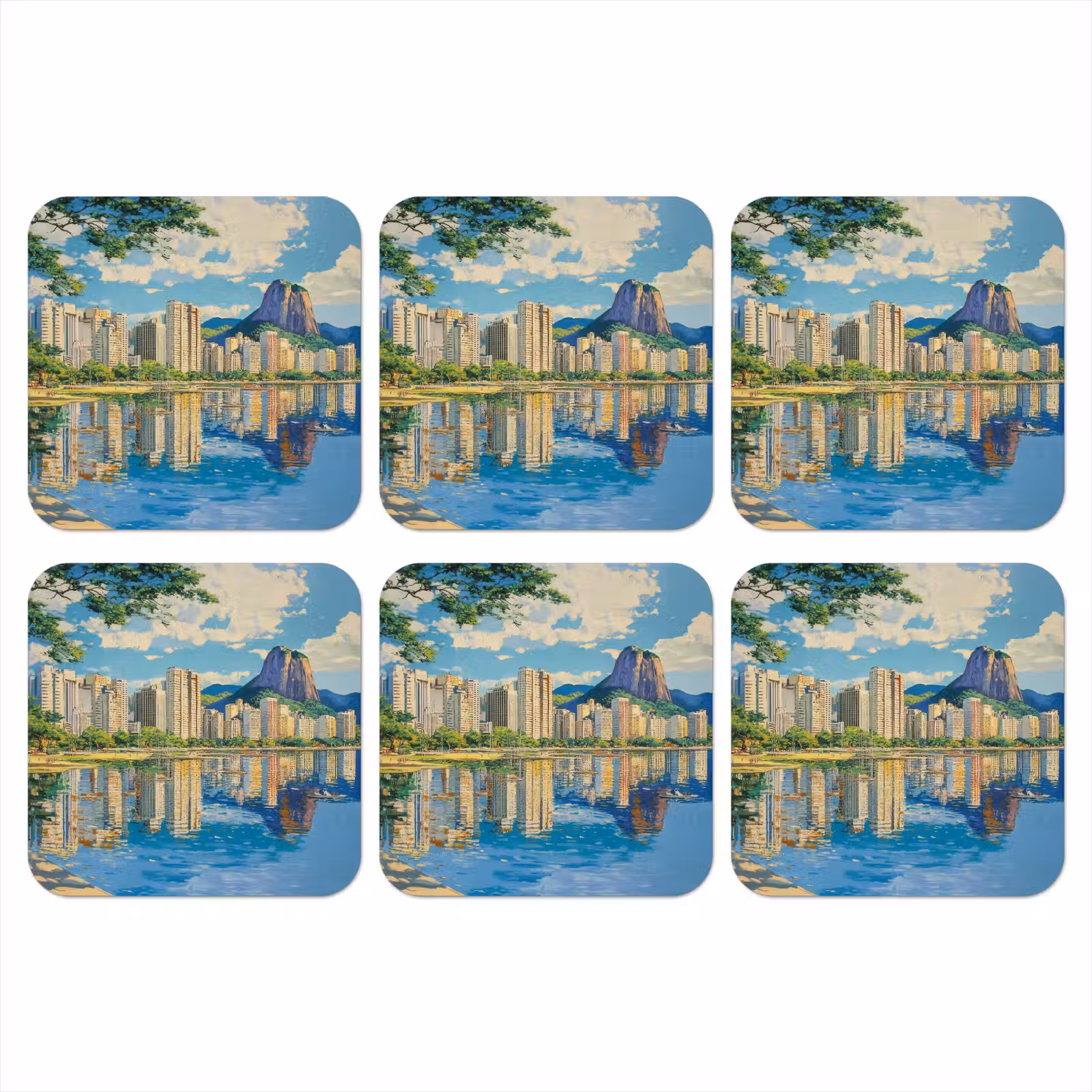 Onderzetter - Berg - Skyline - Strand - Water — 1