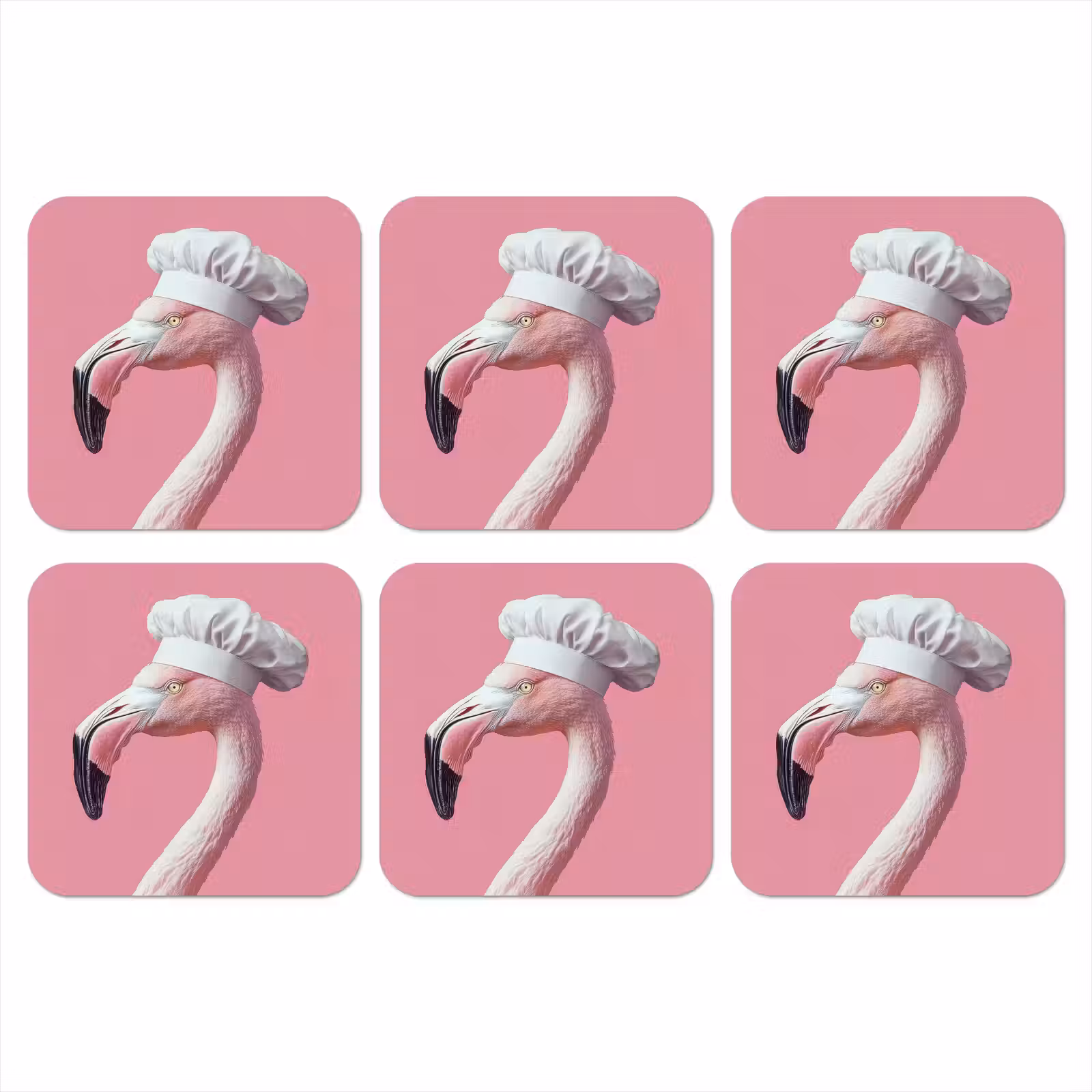 Onderzetter - Flamingo - Roze - Koksmuts - Vogel — 1