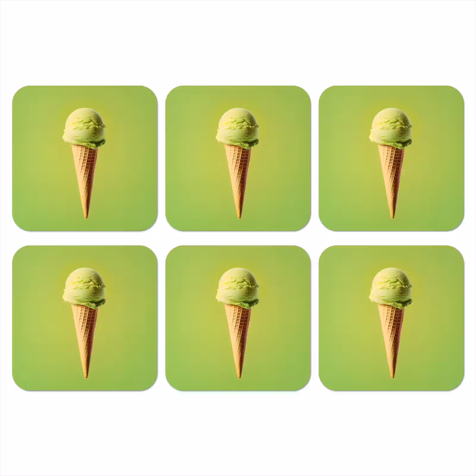 Onderzetter - Hoorntje - Schepijs - Groen — 1