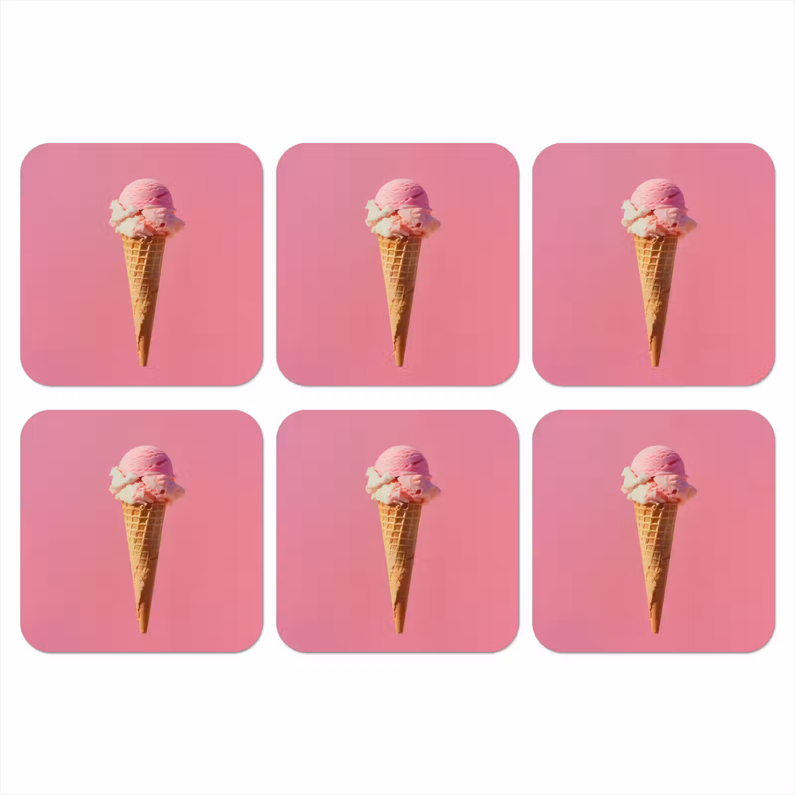 Onderzetter - Hoorntje - Schepijs - Roze — 1