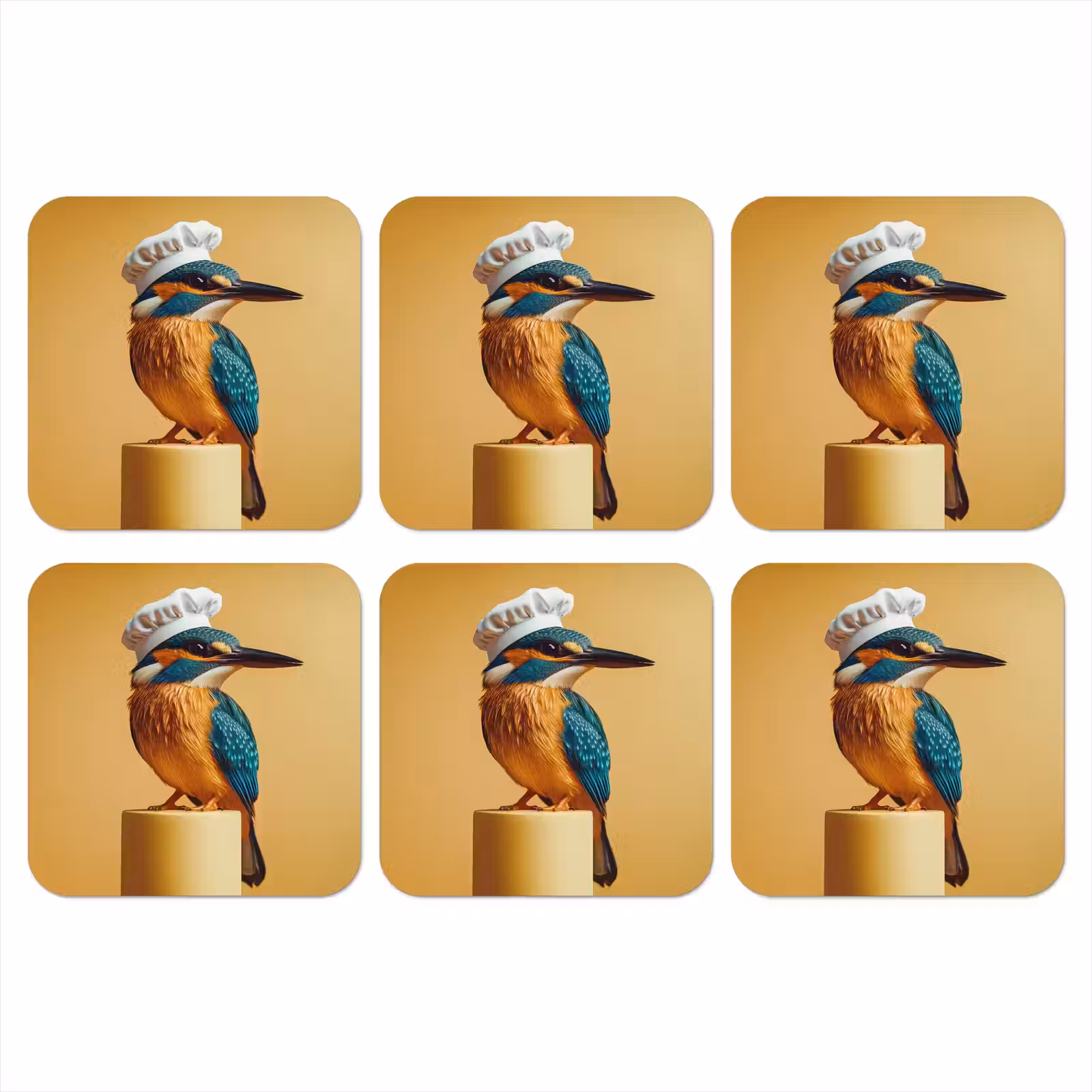 Onderzetter - Ijsvogel - Pilaar - Koksmuts - Vogel — 1