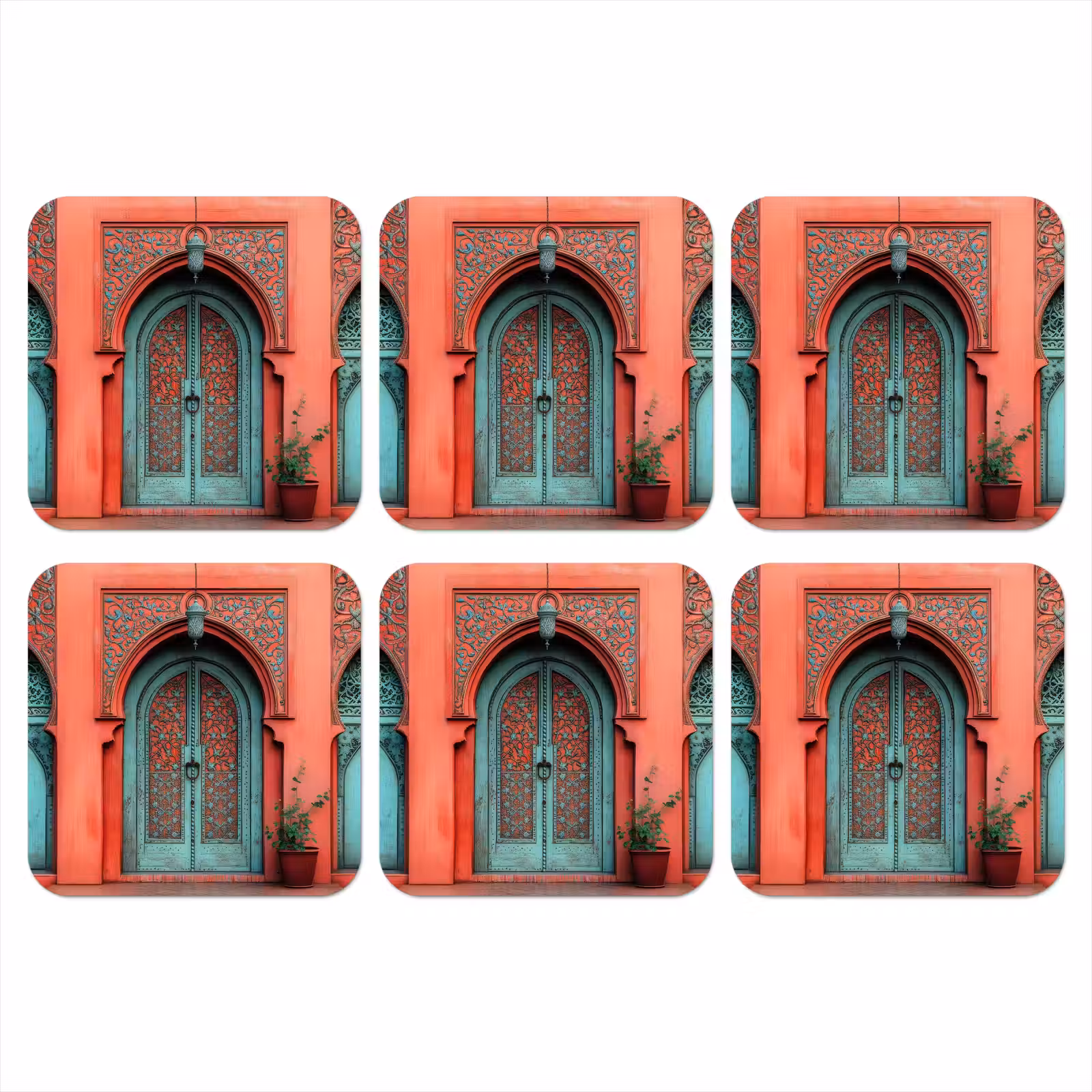 Onderzetter - Lantaarn - Deur - Turquoise — 1