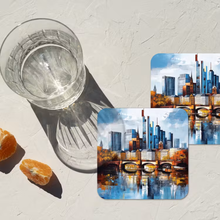 Onderzetter - Bomen Frankfurt- Stad - Skyline - Brug — 3