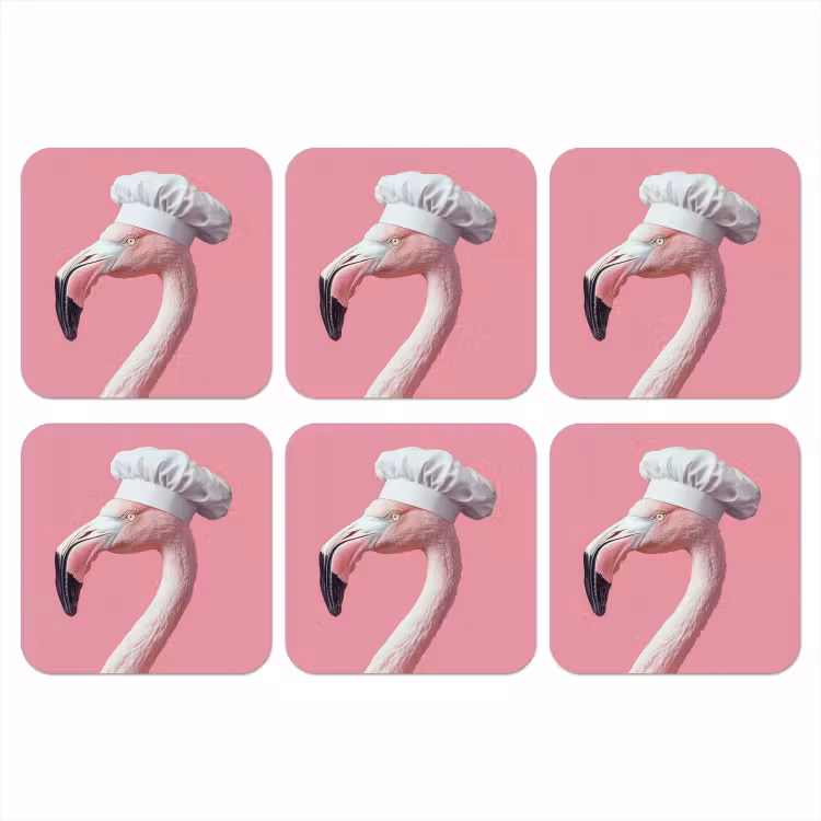 Onderzetter - Flamingo - Roze - Koksmuts - Vogel — 1