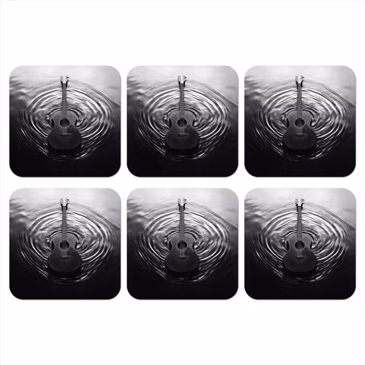 Onderzetter - Gitaar - Hout - Water — 1
