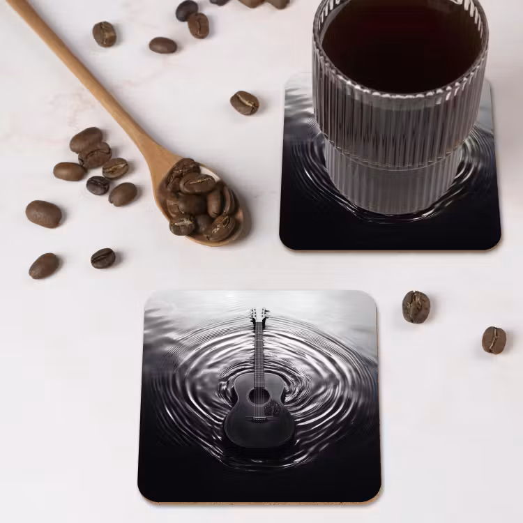 Onderzetter - Gitaar - Hout - Water — 4