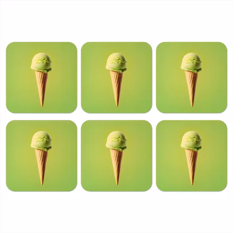 Onderzetter - Hoorntje - Schepijs - Groen — 1