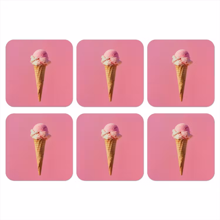 Onderzetter - Hoorntje - Schepijs - Roze — 1