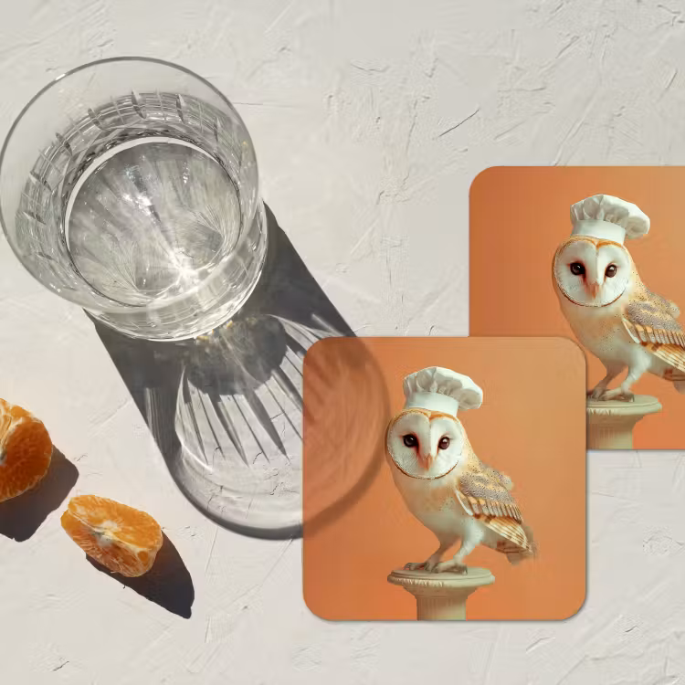 Onderzetter - Kerkuil - Koksmuts - Oranje - Vogel — 3