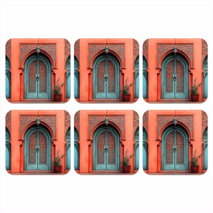 Onderzetter - Lantaarn - Deur - Turquoise — 1