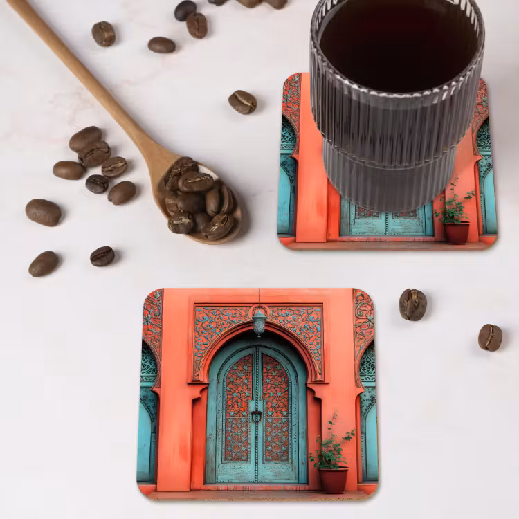 Onderzetter - Lantaarn - Deur - Turquoise — 4