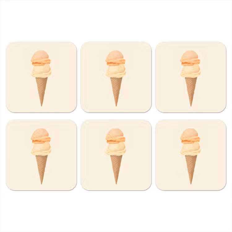 Onderzetter - Minimalistisch - Schepijs - Hoorntje - Beige — 1