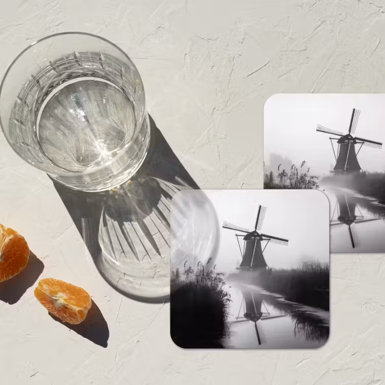 Onderzetter - Molen - Weerspiegeling - Landschap - Water — 3