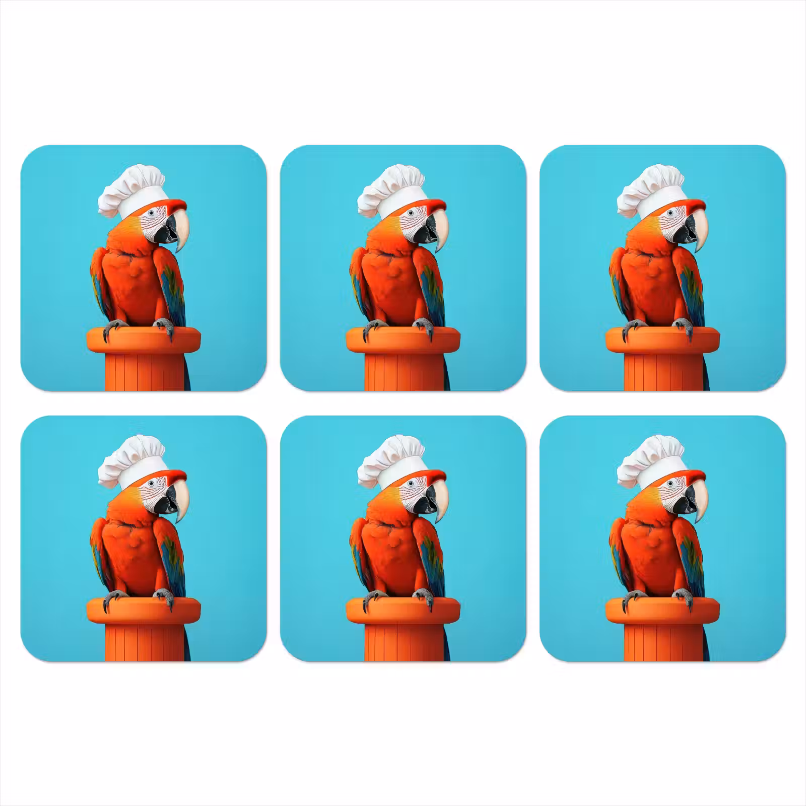Onderzetter - Ara - Koksmuts - Sokkel - Grappig — 1