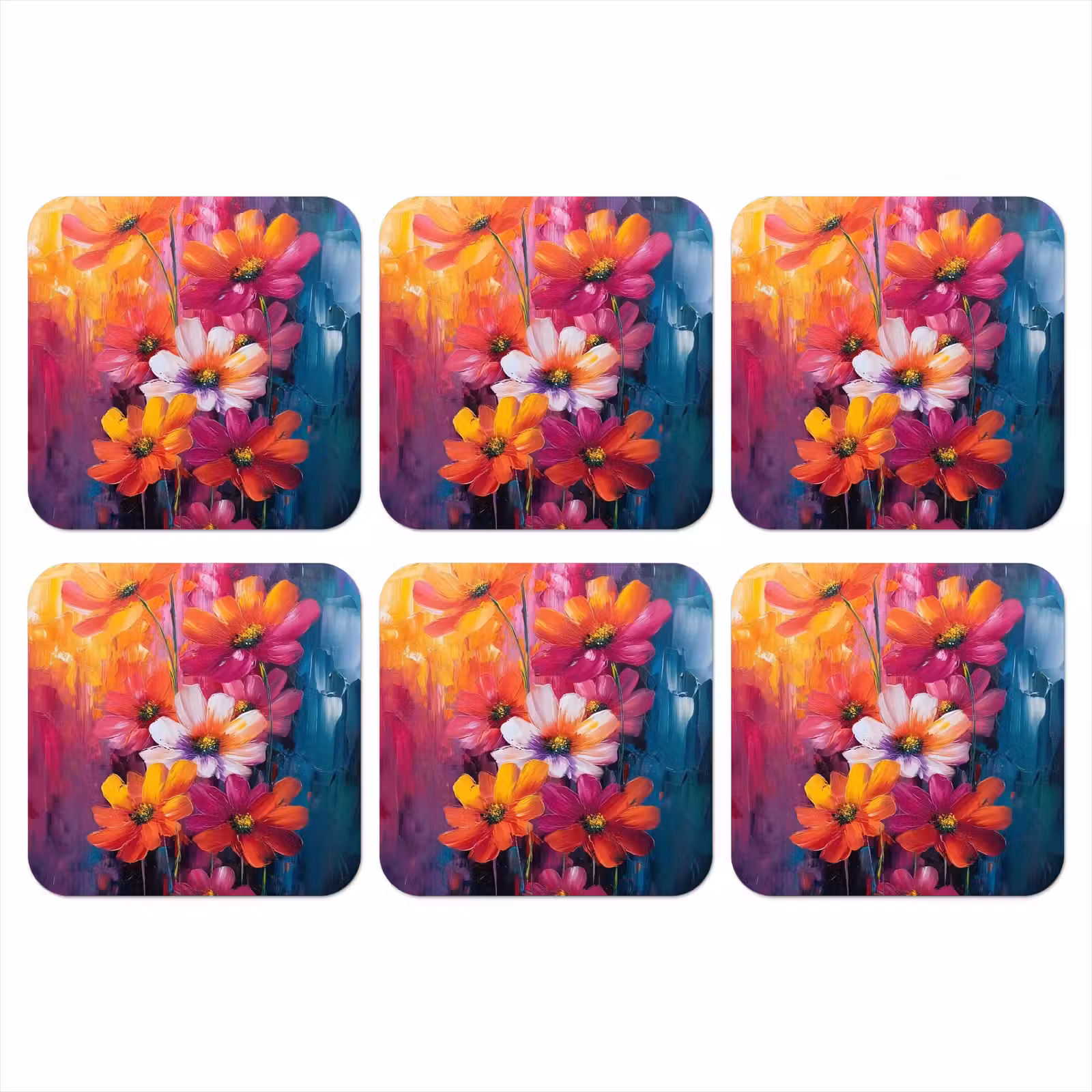 Onderzetter - Felle bloemen - Dynamisch - Levendig — 1