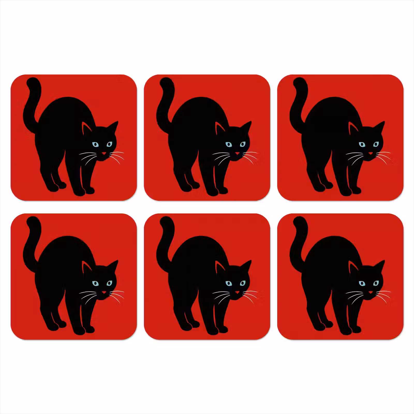 Onderzetter - Kat - Zwart - Staart — 1