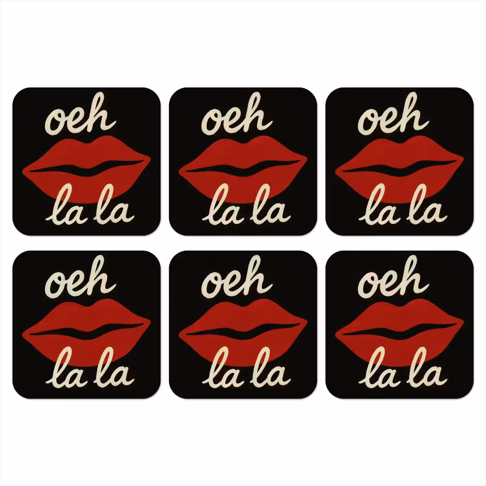 Onderzetter - Lip - Rood - Quote — 1