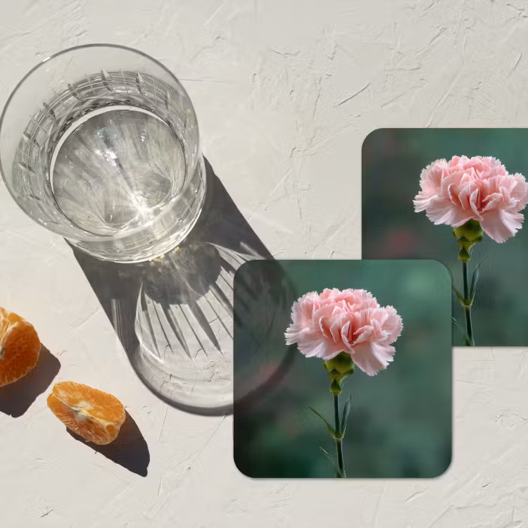 Onderzetter - Anjer - Roze - Bloemblaadjes — 3