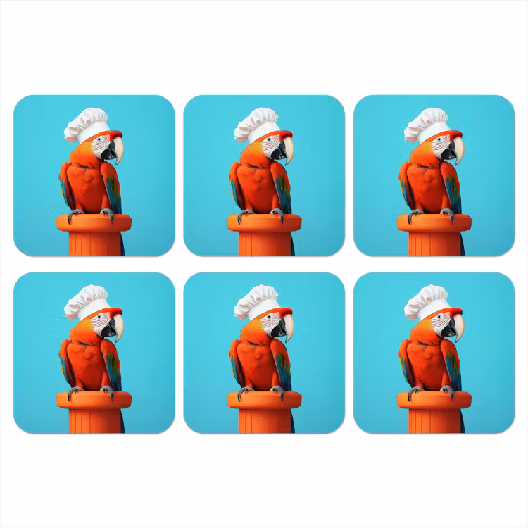 Onderzetter - Ara - Koksmuts - Sokkel - Grappig — 1