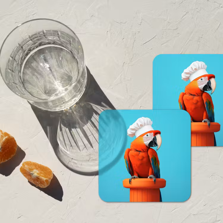 Onderzetter - Ara - Koksmuts - Sokkel - Grappig — 3