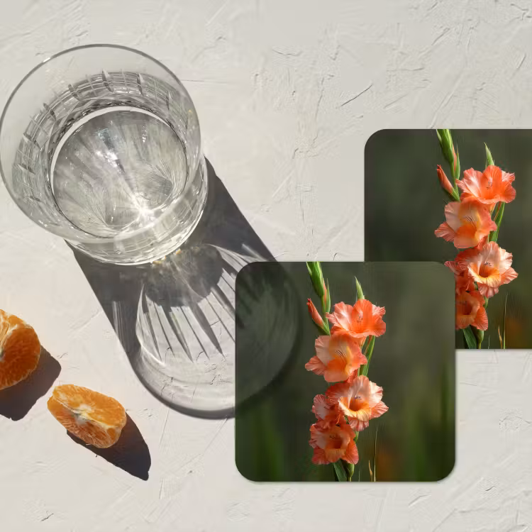 Onderzetter - Bloem - Gladiolen - Zalmroze — 3