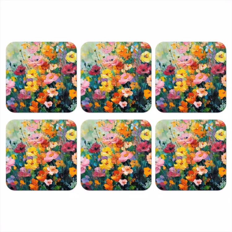 Onderzetter - Bloemen explosie - Heldere kleuren - Vrolijk — 1
