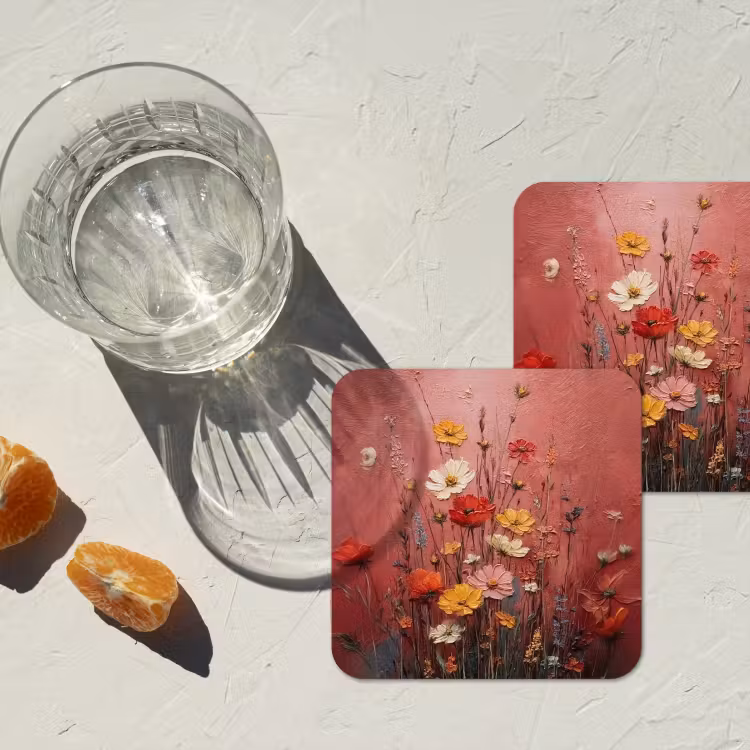 Onderzetter - Bloemenboeket - Diepte - Tastbare textuur — 3