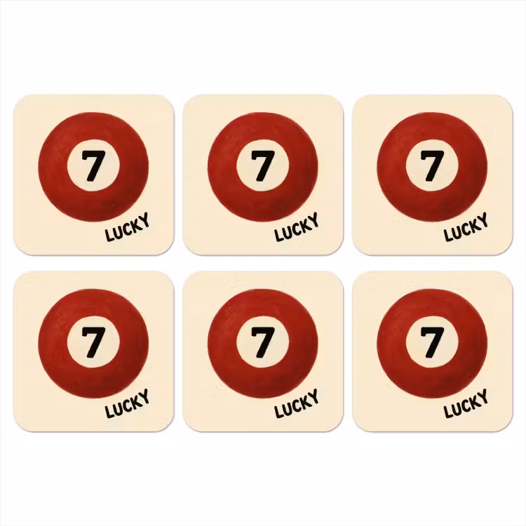 Onderzetter - Cirkel - Zeven - Lucky - Rood — 1