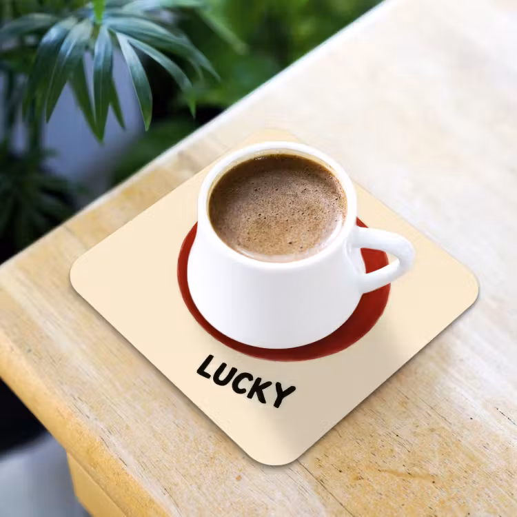Onderzetter - Cirkel - Zeven - Lucky - Rood — 2