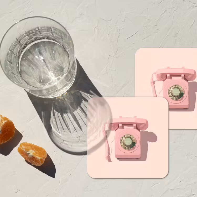 Onderzetter - Draaischijftelefoon - Retro - Roze — 3