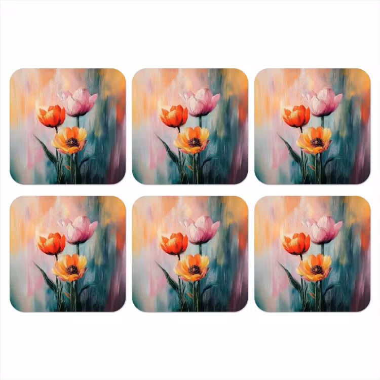 Onderzetter - Dromerig - Bloemen - Verfijnde details — 1