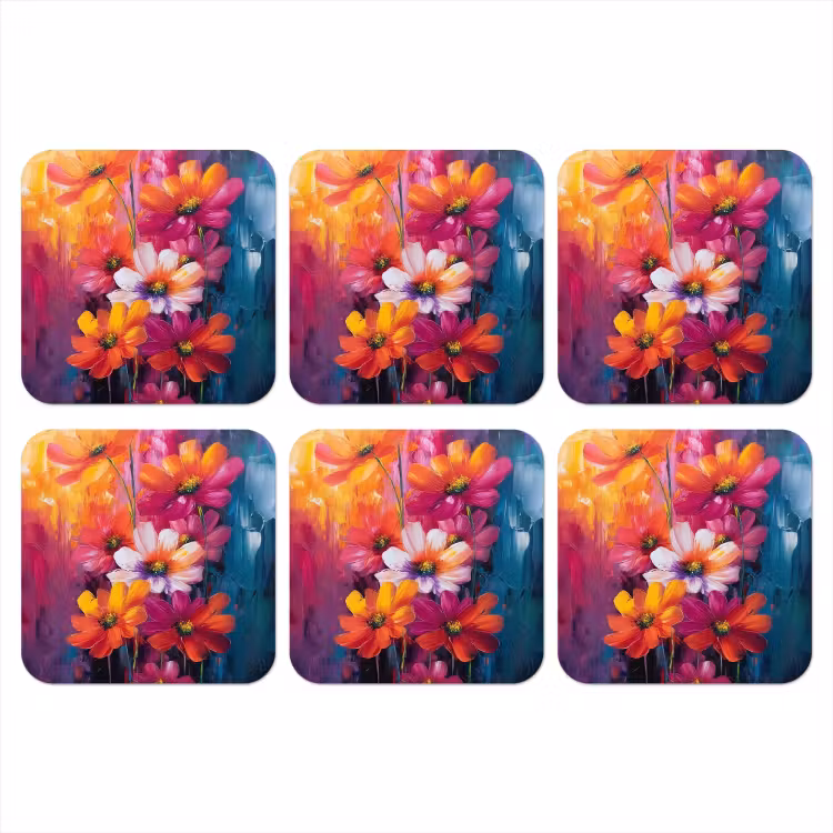 Onderzetter - Felle bloemen - Dynamisch - Levendig — 1