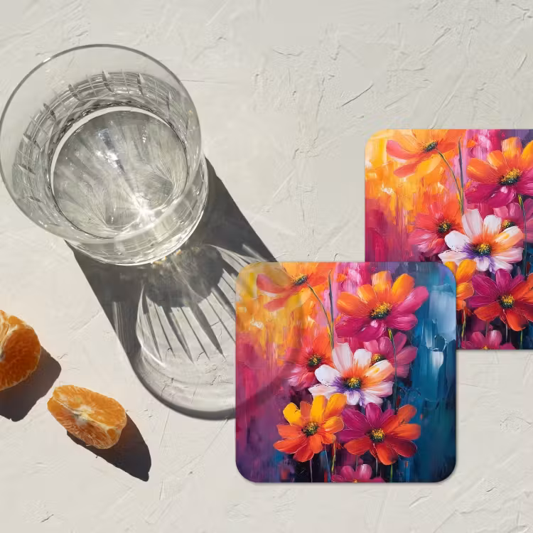 Onderzetter - Felle bloemen - Dynamisch - Levendig — 3