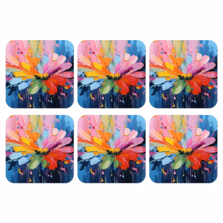 Onderzetter - Kleuruitbarsting - Expressieve sfeer - Bloem — 1