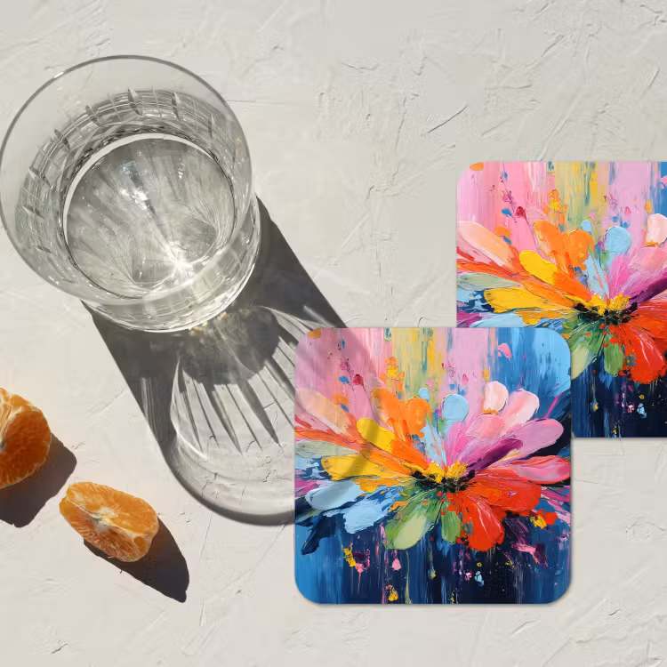 Onderzetter - Kleuruitbarsting - Expressieve sfeer - Bloem — 3