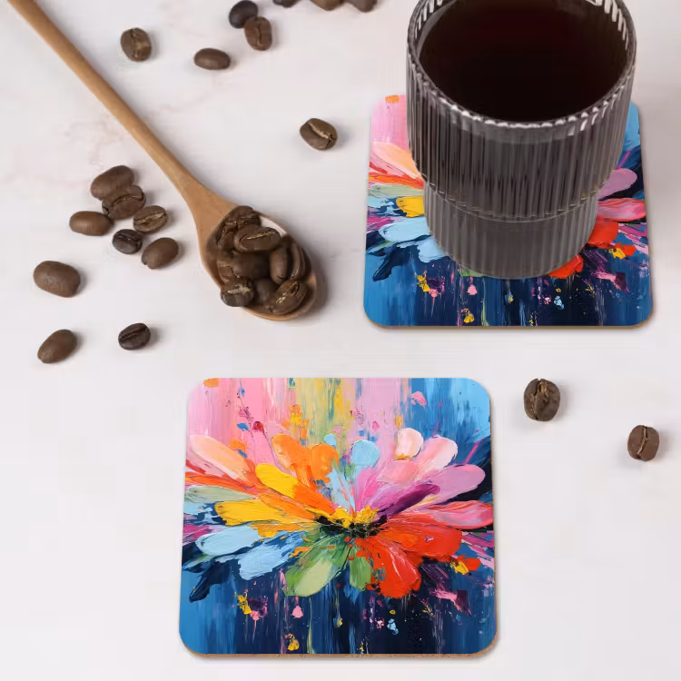 Onderzetter - Kleuruitbarsting - Expressieve sfeer - Bloem — 4