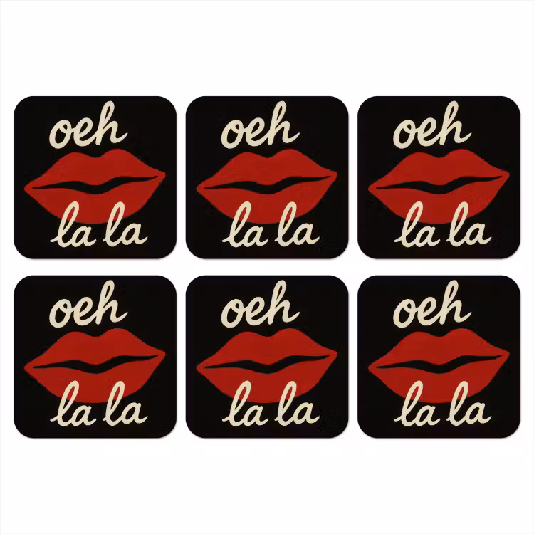 Onderzetter - Lip - Rood - Quote — 1