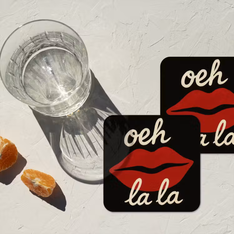 Onderzetter - Lip - Rood - Quote — 3