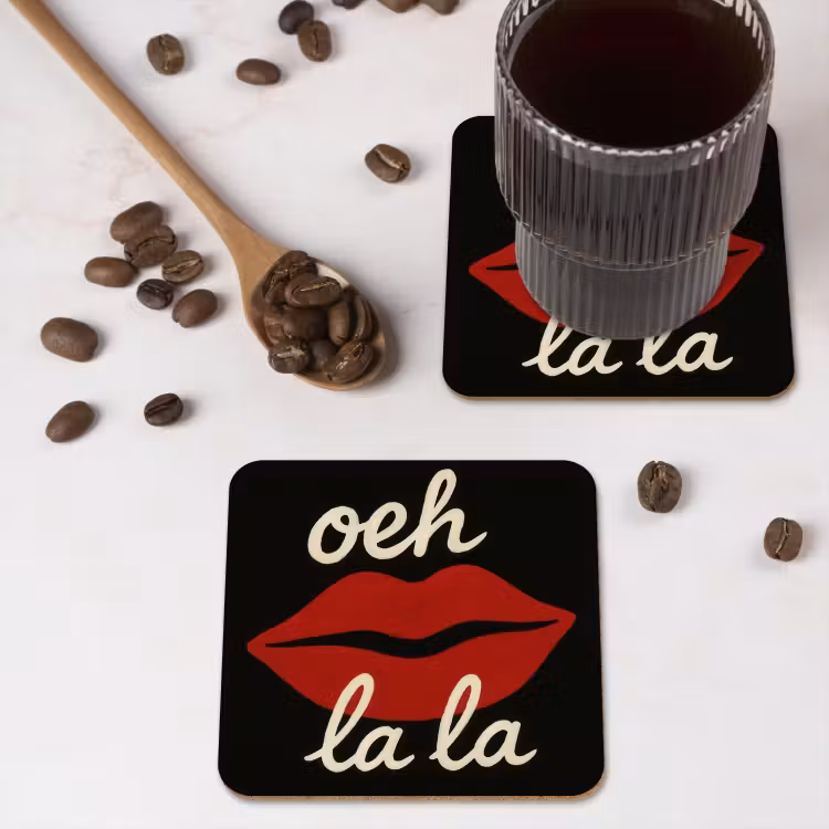 Onderzetter - Lip - Rood - Quote — 4